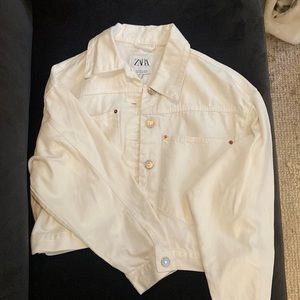 Zara white denim jacket